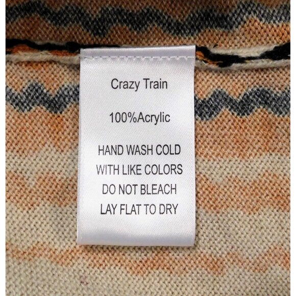 Crazy Train Poncho Womens Regular Colorful Knit Fringe Southwestern Sweater - Picture 8 of 8